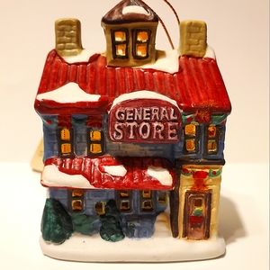 Vintage Mr. Christmas General Store Illuminated Musical Village Ornament